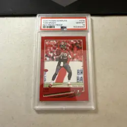 2020 Panini Donruss Tom Brady #230 Press Proof Red Red Jersey PSA 10 Buccaneers - Image 1