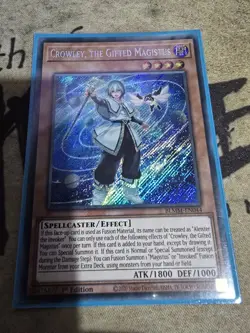 BLMM-EN044 Crowley, the Gifted Magistus Secret Rare 1st Edition Yu-Gi-Oh! Card - Image 1