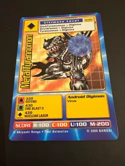 MetalTyrannomon St-103 Digimon Swedish Promo Card TCG Rare Digi-Battle Bandai LP - Image 1
