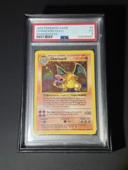 Pokemon Charizard 4/102 Base Set Shadowless Holo Rare PSA 5 1999 - Image 1