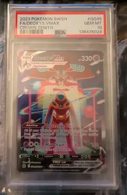 2023 POKEMON SWORD & SHIELD CROWN ZENITH #GG45 FULL ART/DEOXYS VMAX PSA 10 - Image 1