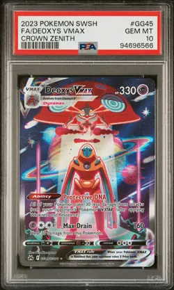 2023 POKEMON SWORD & SHIELD CROWN ZENITH #GG45 FULL ART/DEOXYS VMAX PSA 10 - Image 1
