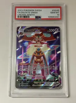 2023 POKEMON SWORD & SHIELD CROWN ZENITH #GG45 FULL ART/DEOXYS VMAX PSA 10 - Image 3