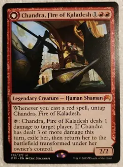 Chandra, Roaring Flame / Fire Of Kaladesh 135/272M Mythic ORI NM MTG - Image 2