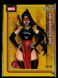 2026 Topps Chrome Marvel Comics #33 Dragonfire Gold Refractor 1st /50 - Image 1