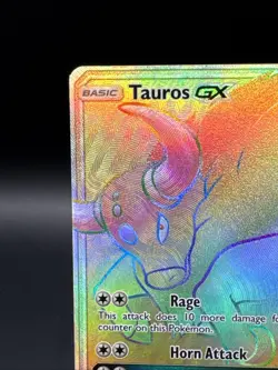 Tauros GX 156/149 Rainbow Hyper Rare Full Art Pokemon Sun & Moon - Image 2