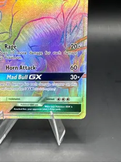 Tauros GX 156/149 Rainbow Hyper Rare Full Art Pokemon Sun & Moon - Image 4