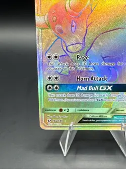 Tauros GX 156/149 Rainbow Hyper Rare Full Art Pokemon Sun & Moon - Image 5
