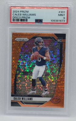 2024 Prizm Caleb Williams Disco Prizm RC PSA 9 #301 Chicago Bears - Image 1