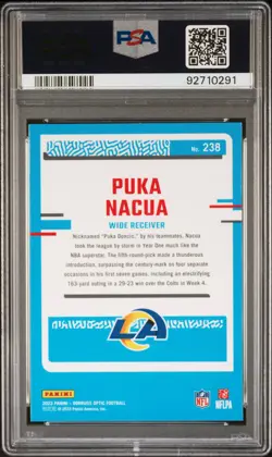 2023 Donruss Optic #238 Puka Nacua PSA 10 - Image 2