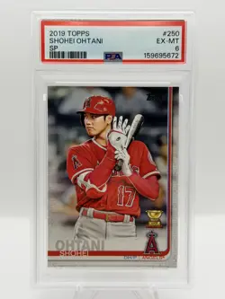2019 Topps - Image Variation Shohei Ohtani #250 Adjusting Batting Glove PSA 6 - Image 1