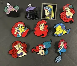 Disney - 10 Pin Lot - The Little Mermaid Flounder Ursula - Fantasy Fan Made - Image 1