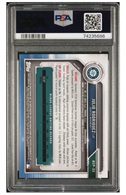2019 Bowman Chrome Julio Rodriguez Rookie #BCP-33 PSA 10 Gem Mint 1st Bowman - Image 2