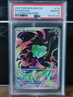 Bulbasaur 133/132 Mega Evolution Illustration Rare PSA 10 GEM MINT Pokemon Card - Image 1