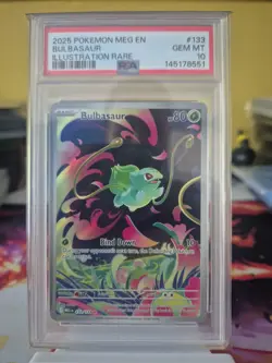 Bulbasaur 133/132 Mega Evolution Illustration Rare PSA 10 GEM MINT Pokemon Card - Image 1