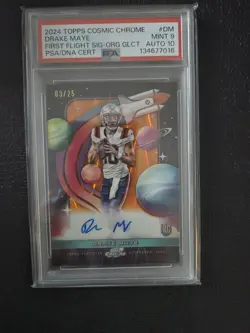 2024 Topps Chrome Cosmic DRAKE MAYE Black Refractor Auto RC /25 PSA 9/10 - Image 1