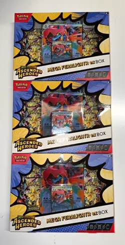 6x Pokemon TCG Mega Evolution—Ascended Heroes Mega Feraligatr ex Box Unopened - Image 1