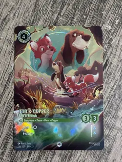 Enchanted Tod & Copper Best of Friends NM Disney Lorcana Attack Vine Emerald - Image 1