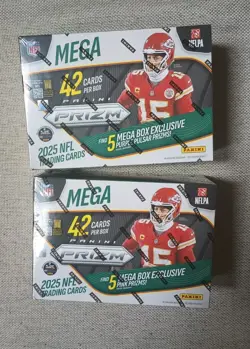 Lot Of 2 - 2025 Prizm NFL Football Mega Pink Prizm 42 Cards Box Factory Sealed - Image 1