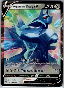 Origin Forme Dialga V 113/189 SWSH10: Astral Radiance - Pokemon Card - NM - Image 1