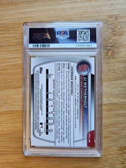 2025 Bowman Chrome JJ WETHERHOLT 1st Auto Green Grass Refractor /99 PSA 10 Pop 4 - Image 2