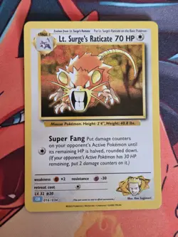 Lt. Surge's Raticate® Pokemon TCG Classic CLB 016/034 Promo Holo Foil English - Image 1