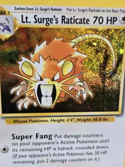 Lt. Surge's Raticate® Pokemon TCG Classic CLB 016/034 Promo Holo Foil English - Image 2