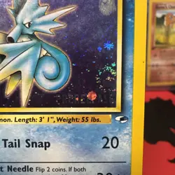 Misty's Seadra 9/132 Prerelease Holo Pokemon Card LP/NM SWIRL - Image 2
