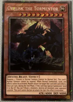 YuGiOh! Obelisk the Tormentor RA03-EN230 Platinum Secret Rare 1st Edition - Image 1