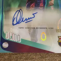 Dani Olmo AUTO /199 Topps UCC Chrome 25/26 FC Barcelona Mint Condition Card - Image 3