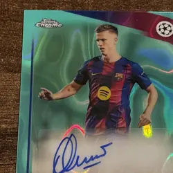 Dani Olmo AUTO /199 Topps UCC Chrome 25/26 FC Barcelona Mint Condition Card - Image 4