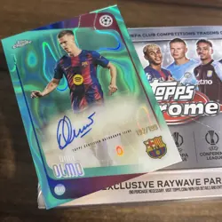 Dani Olmo AUTO /199 Topps UCC Chrome 25/26 FC Barcelona Mint Condition Card - Image 5