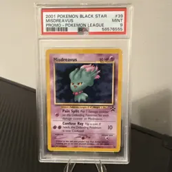 2001 POKEMON PROMO BLACK STAR POKEMON LEAGUE #39 MISDREAVUS PSA 9 - Image 1