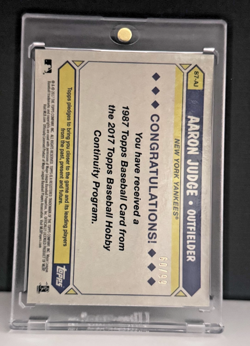 2017 Topps Chrome Silver Pack Rookie Aaron Judge /99 Blue Refractor #87-AJ - Image 2