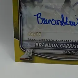 Topps 2025-26 Bowman Chrome Auto Brandon Garrison Kentucky Gold #CPA-BG 09/75 - Image 3