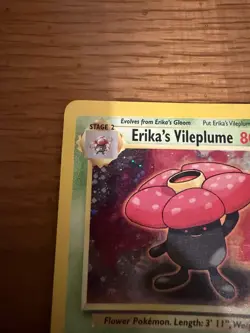Pokemon Unlimited Edition Gym Heroes Erika's Vileplume 5/132 Holo HP/Damaged - Image 3