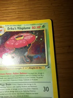 Pokemon Unlimited Edition Gym Heroes Erika's Vileplume 5/132 Holo HP/Damaged - Image 4