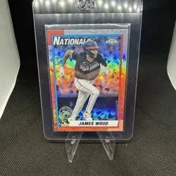 2025 Topps Chrome Logofractor James Wood #90CB-15 1990 Anniversary RC Nationals - Image 1