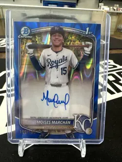 2025 Bowman Chrome - MOISES MARCHAN 1st RC - BLUE RAYWAVE REFRACTOR RC AUTO /150 - Image 1