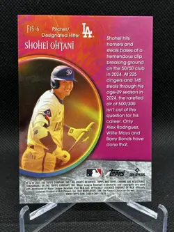 2025 Topps #’d /25 Chrome Update Series Fortune 15 Shohei Ohtani #F15-6 Orange - Image 2