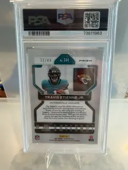 2021 Panini Prizm Rookie Travis Etienne #344 Purple Power Prizm /49 (RC) PSA 10 - Image 2