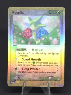 Pokemon TCG Roselia Reverse Holo Rare EX Dragon 9/97 EN 2003 60 LP - Image 1