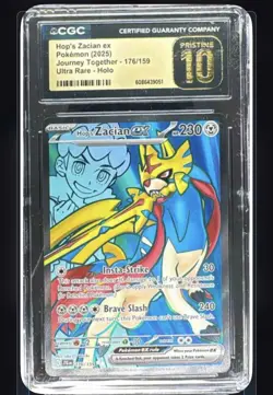 Hop’s Zacian EX - 2025 Pokemon Journey Together #176 Ultra Rare Holo-Pristine 10 - Image 1
