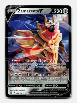 Carte Pokemon Zamazenta V 105/172 EB9 Stars Etincelantes Epee Bouclier - Image 1