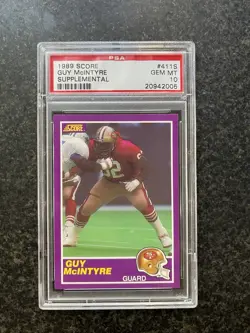 1989 Score Supplemental - Guy McIntyre #411S - Rookie Card - PSA 10 Gem Mint RC - Image 3