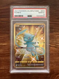 Pokemon TCG Celebrations Mew Gold Holo Secret Rare Card 025/025 2021 - Image 1