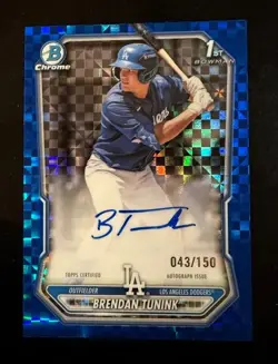 Brendan Tunink 2026 Bowman Chrome 1st Auto Blue X-Fractor 043/150 - Image 1