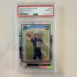 Panini 2024 Donruss Optic Drake Maye Rated Rookie Holo Prizm #229 PSA 10 - Image 1