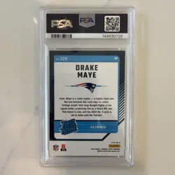 Panini 2024 Donruss Optic Drake Maye Rated Rookie Holo Prizm #229 PSA 10 - Image 2