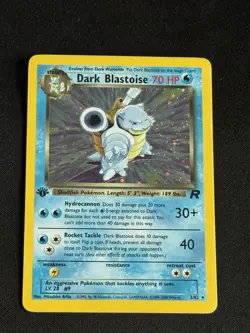 🚀 WOTC 1999 Team Rocket 1st Edition Dark Blastoise Holo 3/82 Vintage - Image 1